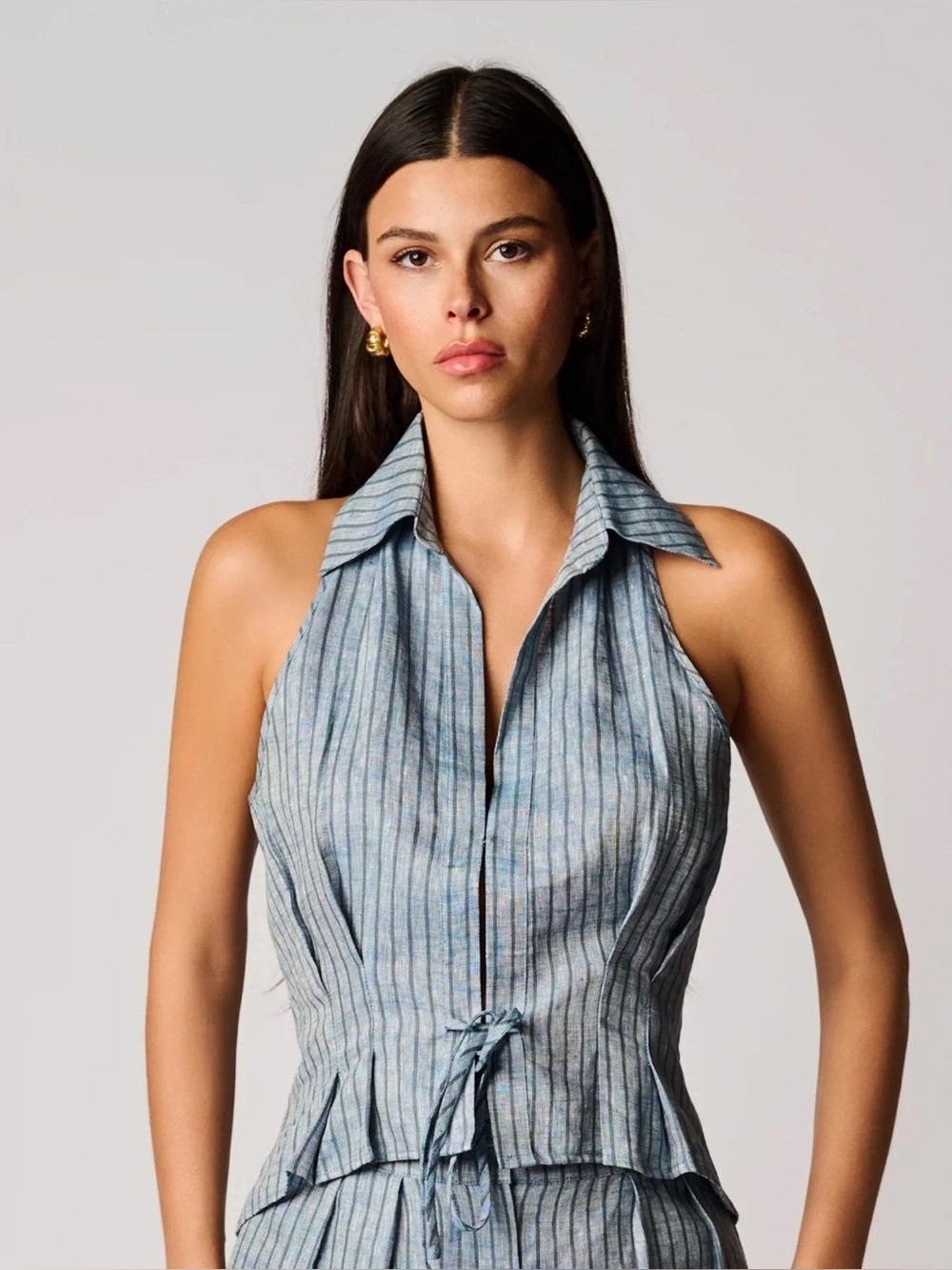 Hevron Sloan Vest - Blue Stripe